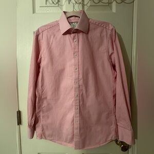 Thomas Pink Red Striped Dress Shirt